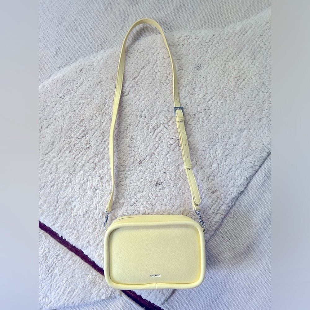 Anthropologie Pixie Mood Vegan Leather Butter Sunny Yellow Crossbody Bag Small